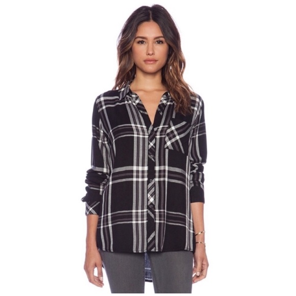 Rails hunter plaid black and white button down - Picture 1 of 4